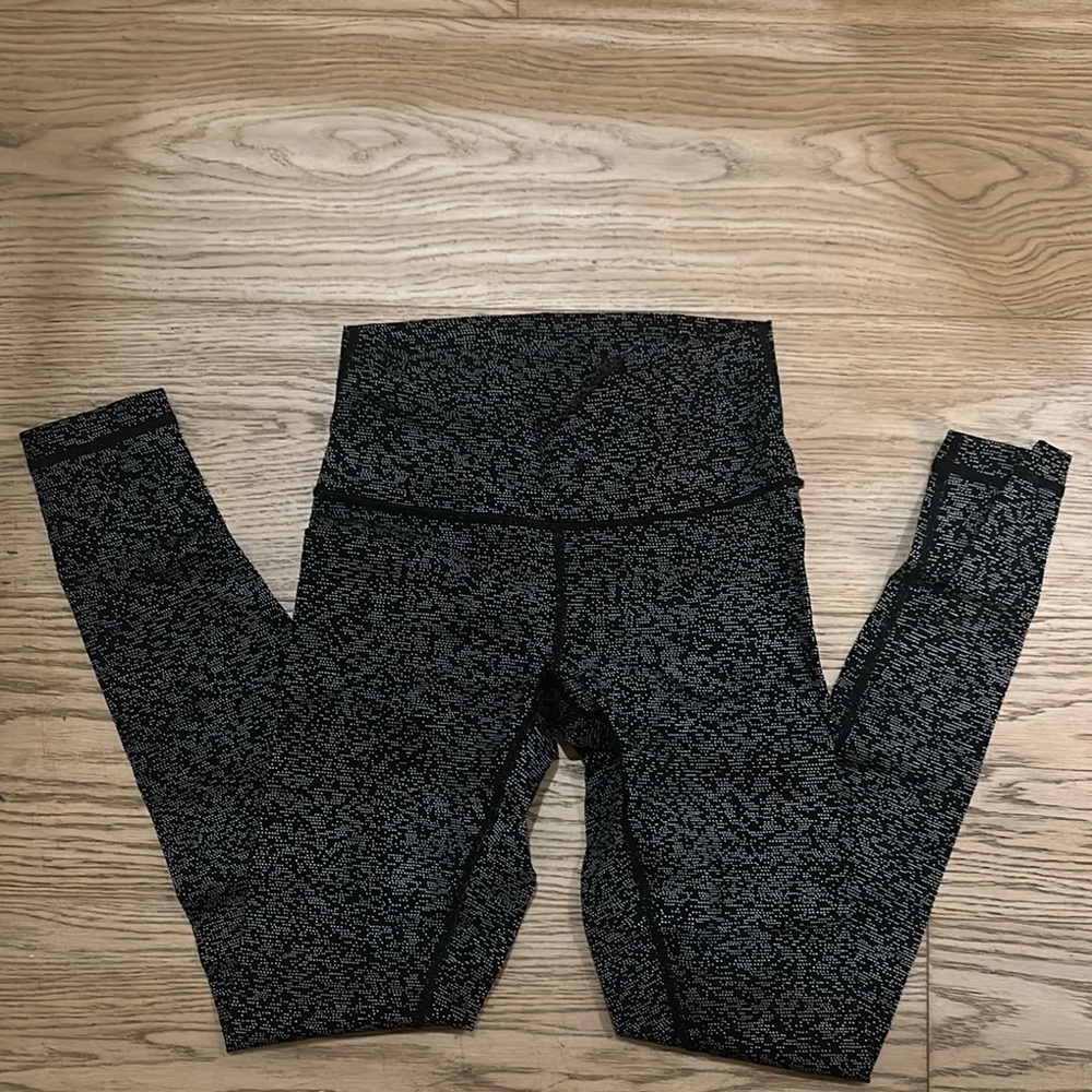 lululemon athletica Black and Gray Patterned Leggings